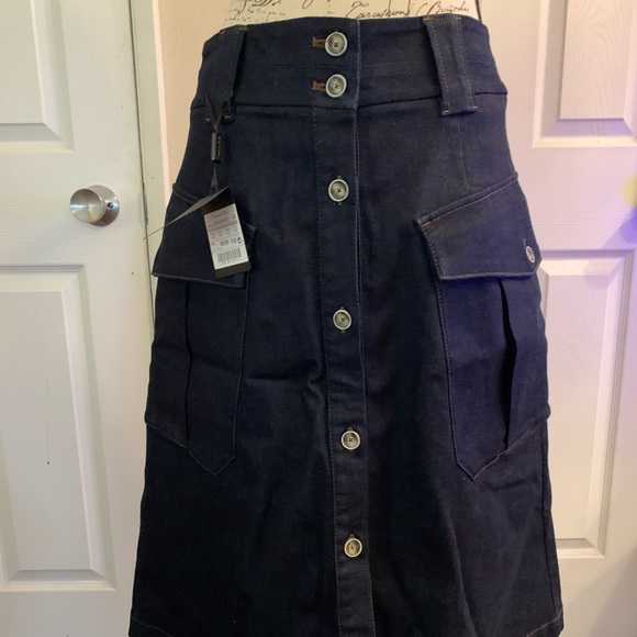 NWT Massimo Dutti Button Denim Jean Skirt … - Picture 1 of 7